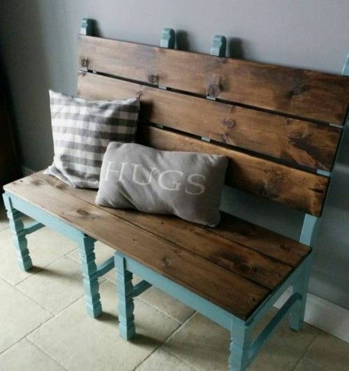 Bench made from pallets
