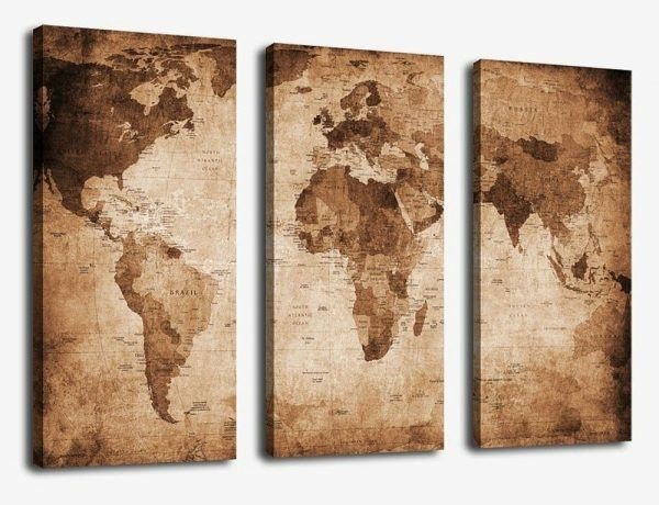Weltkarte antiker Look Dekoideen für Ihr Zuhause