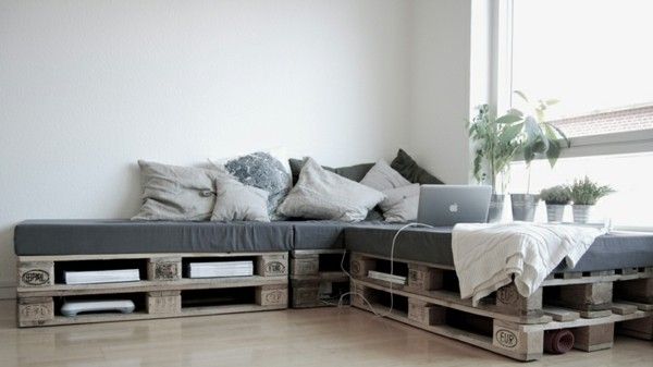 ideen palettenmöbel holz sofa tisch europaletten bauen
