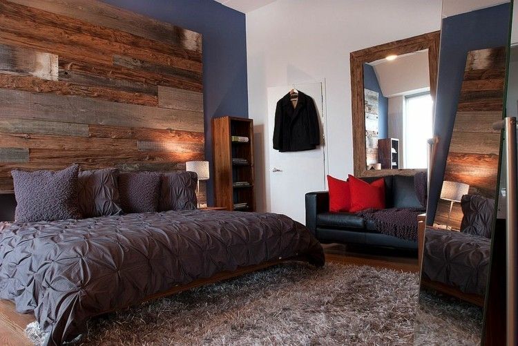 modern Deko Ideen Schlafzimmer Holzwand