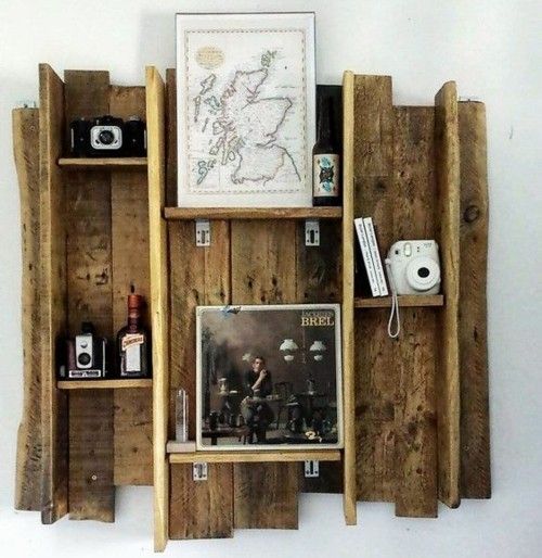 pallet wall shelf rustic