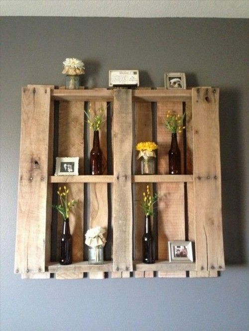 practical wall shelf made of pallets