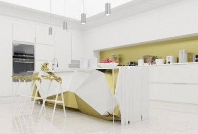wohnung einrichten geometrische asthetik funktionell, küche mit modernen geometrischen formen einrichten - trendomat, Design ideen
