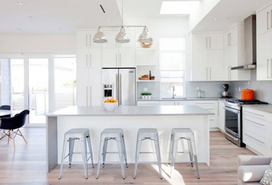 grau weißes Gestaltungskonzept Küche