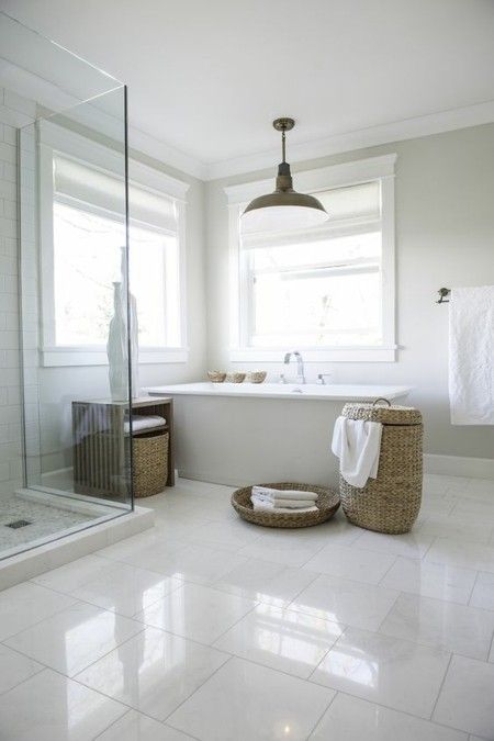 moderne Gestaltungsideen fürs Zuhause Flechtkörbe modernes Badezimmer