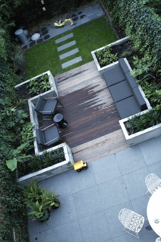 Ideen für moderne Terrasse Essbereich Relax Zone absondern