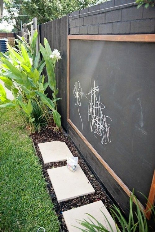 Kinder schwarze Tafel garden deko ideen