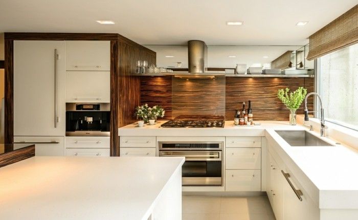 Küchenschränke weiß Holzoptik