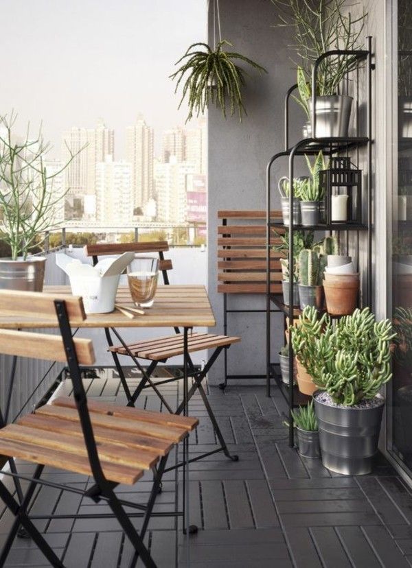Möbel Set Balkonpflanzen Balkongestaltung 2017 klein Ideen