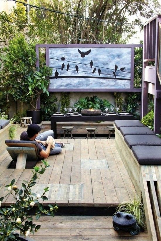 clevere Gestaltungsideen moderne Terrasse gemütlich Möbel aus Paletten