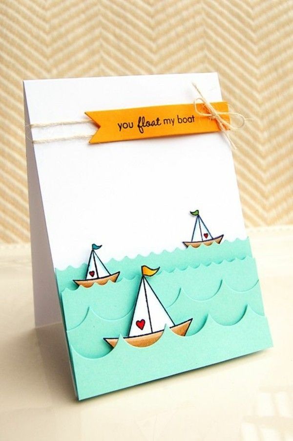 Geburtstagskarte mit Booten selber machen 