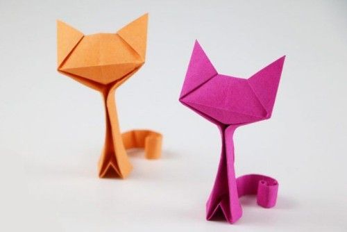 Origami Katze basteln ideen