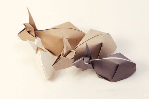 hase origami bunt papier blumen muster romantisch geschenkidee