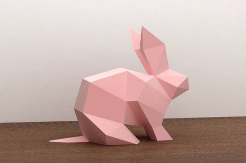 origami hase ostern basteln idee rosa gelb tiere
