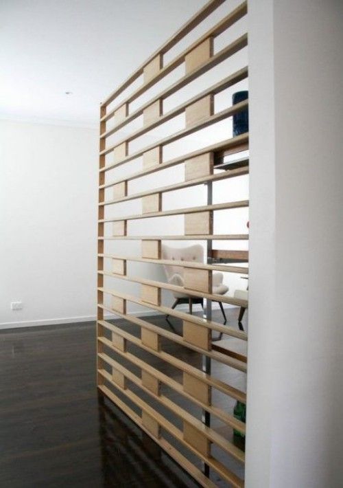 schicker Raumteiler aus Holz eingesetzt moderne Raumteiler Ideen