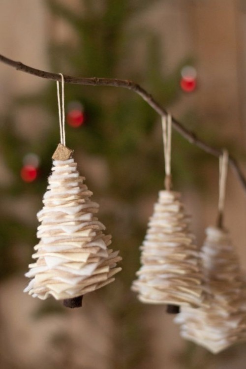 Kleine Weihnachtsbäume basteln als Weihnachtsschmuck oder Geschenkidee verwenden