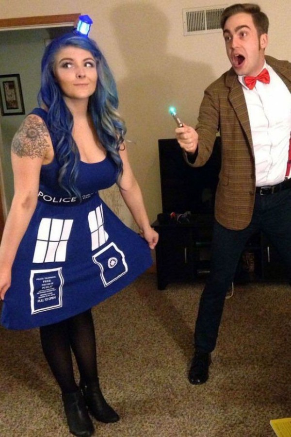 Halloween Kostüme im Partnerlook Dr. Who und Tardis