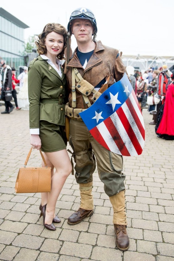 Peggy Carter und Captain America Halloween Kostüme im Partnerlook