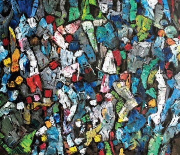 Zeitgenössische Kunstwerke online kaufen abstraktes Gemälde Farbgebung Format sehr wichtig