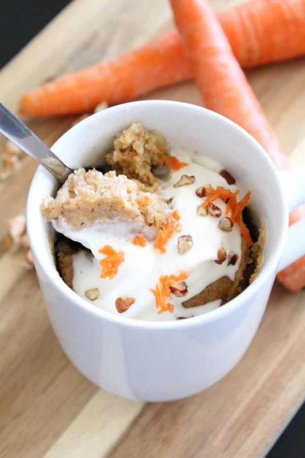 Tassenkuchen mit Karotten passender Nachtisch für Kinder