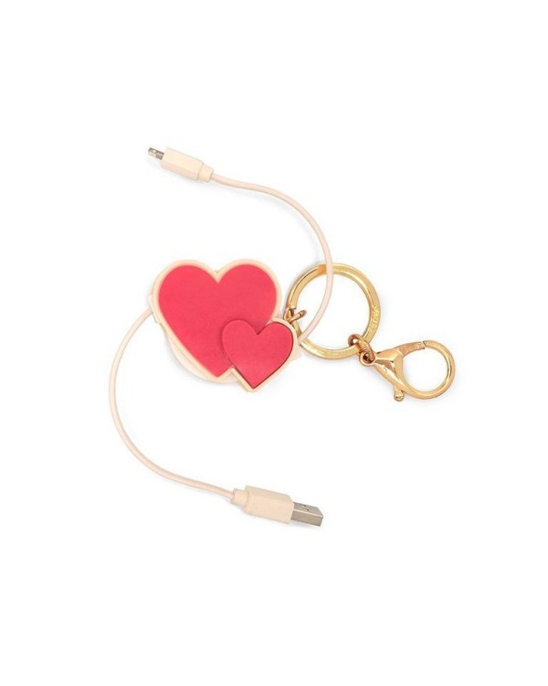 Valentinstag Geschenke Schlüsselhalter mit zwei roten Herzen und Aufladekabel