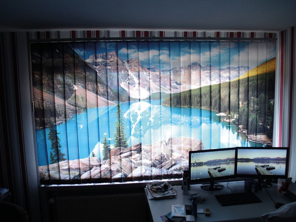 Bedruckte Vorhänge Foto-Schiebegardinen Fotolamellen Office romantisch aussehen