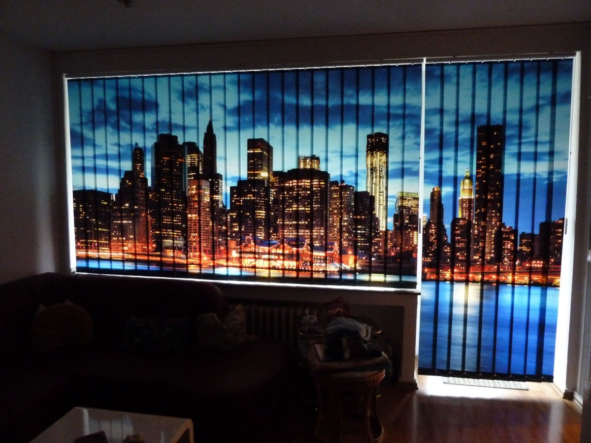 Bedruckte Vorhänge Foto-Schiebegardinen Fotolamellen Skylines den Raum verdunkeln