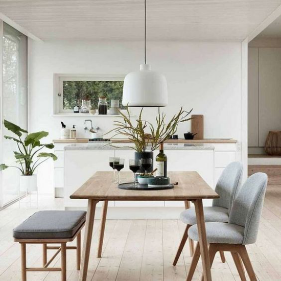 Moderne Einrichtungsideen Wohnküche schöne Möbel Zimmerpflanzen