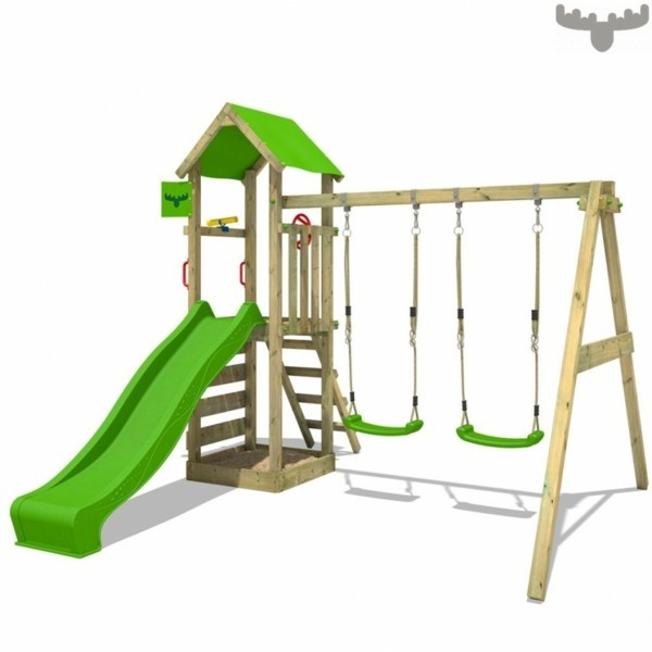 Fatmoose climbing frame made of wood with slide 