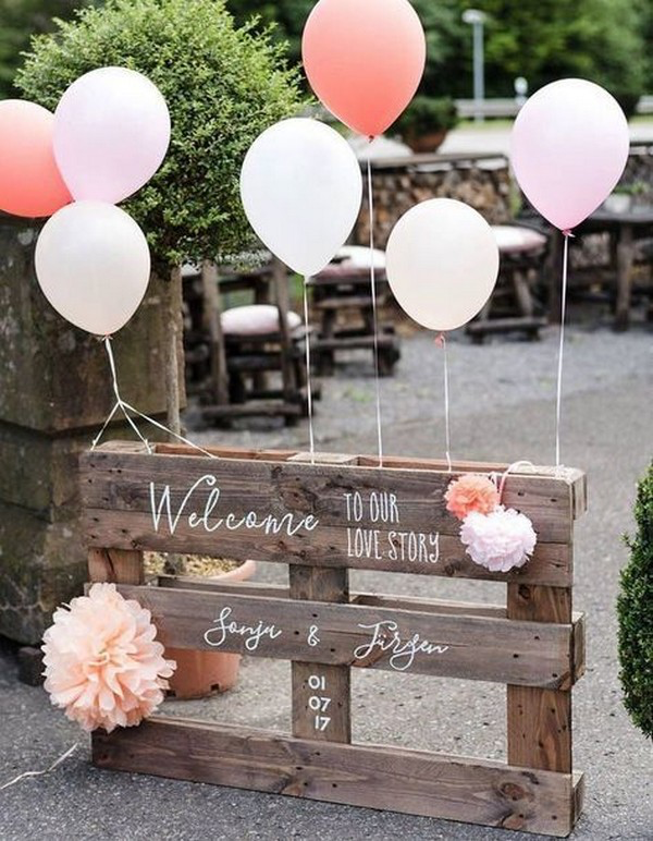 Ballonkarten für die Hochzeit den Hochzeitsort einladend mit Ballons dekorieren
