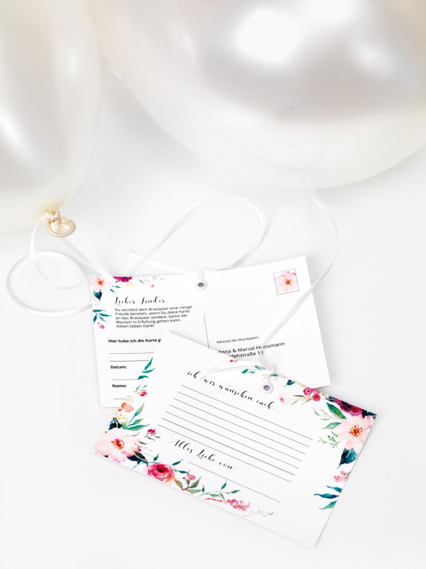 Customize balloon cards for the wedding with various design options