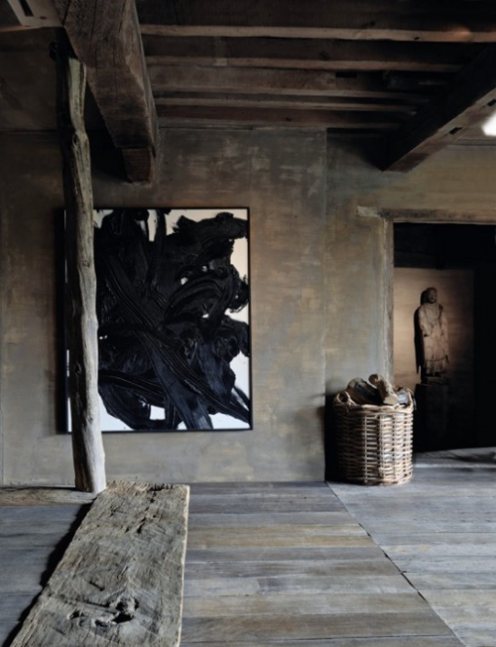 Wabi Sabi altes Konzept japanische Ästhetik ein fast leerer Raum gemütlich wohnlich