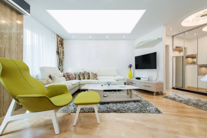 Innovative Leuchtmittel modernes Wohnzimmer innovative Beleuchtung hell und gemütlich