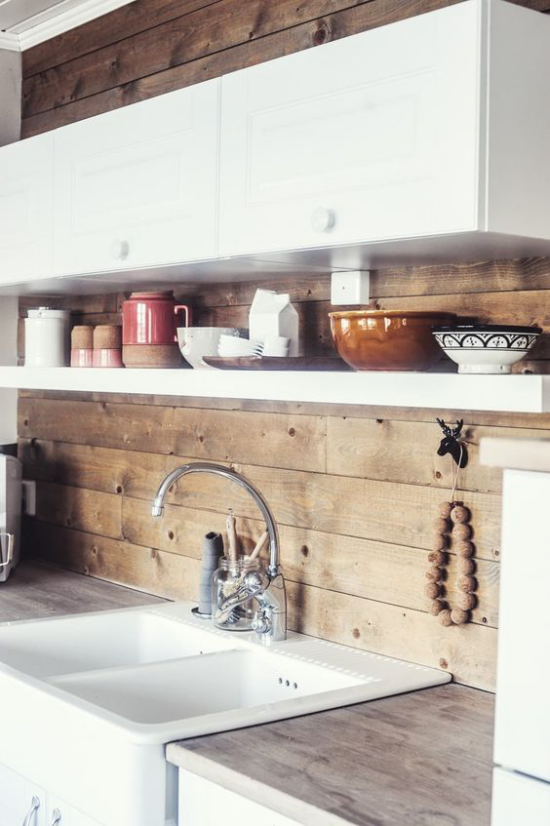 Wohntrends out 2020 Mosaikwand in der Küche aus Holz altmodisch