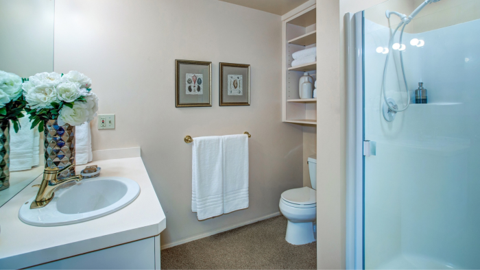 Badezimmer sanieren renovieren schönes modernes Bad wirkt gemütlich und einladend