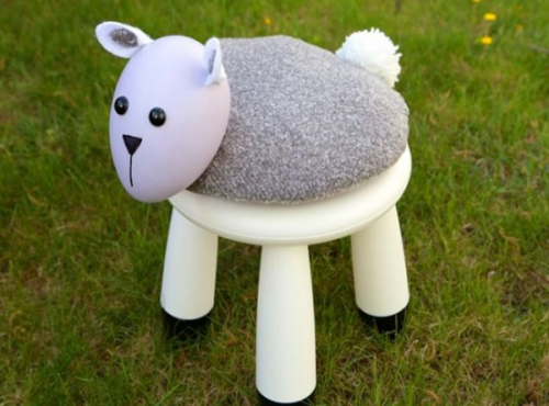 IKEA Mammut Kinderhocker als Schaf dekoriert lustig kreativ
