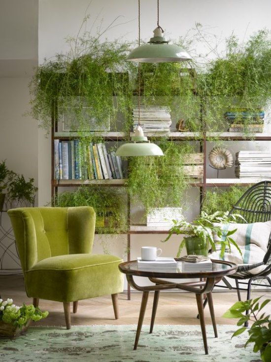 Biophilic im Interieur beruhigende Wirkung von Grün Sitzecke zum Entspannen