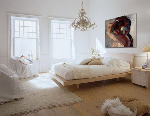 Schlafzimmer einrichten Aktmalerei ein tolles Bild das Ambiente aufpeppen visuell verändern