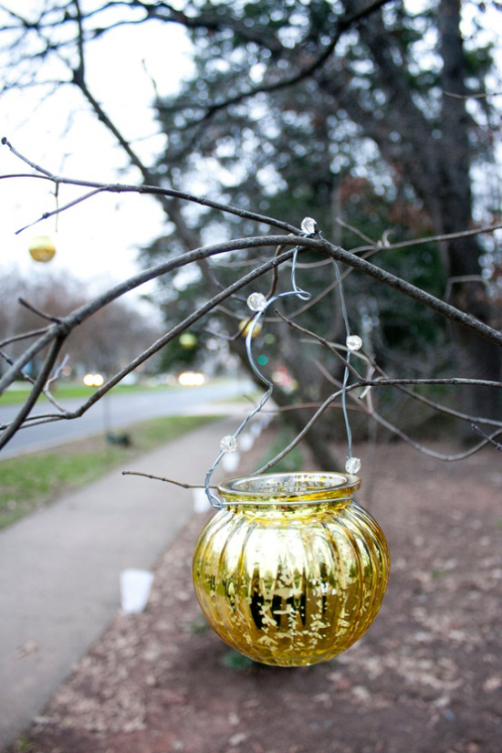 Weihnachtsdeko für draußen hängendes Glasgefäß für die Außenbeleuchtung