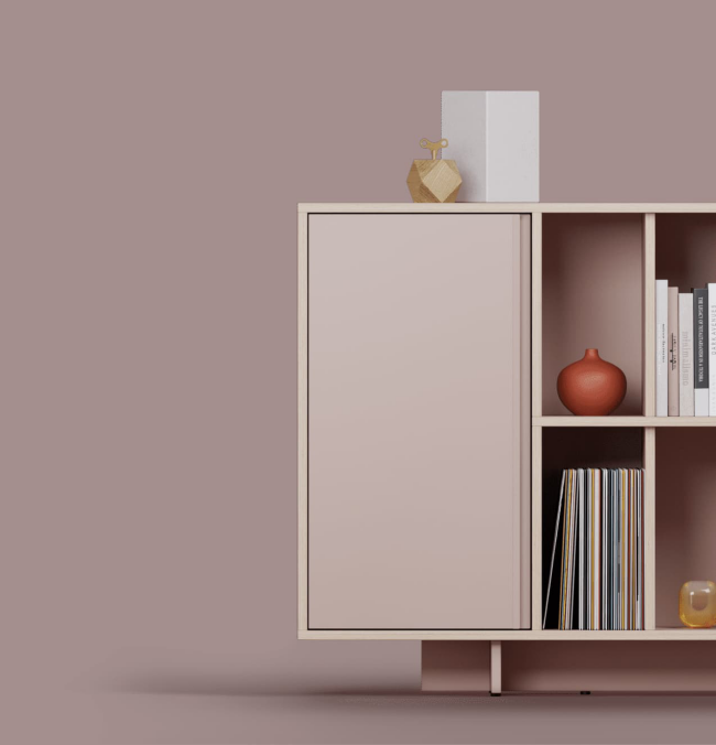 Kommoden ein Modell fürs Wohnzimmer genügend Stauraum für Bücher Schallplatten Vasen weitere Raumdekoration