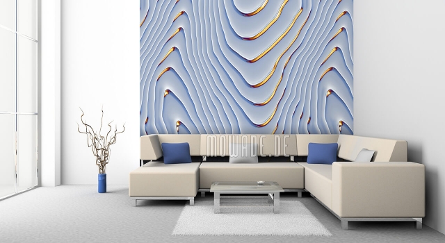 Design wallpapers in light gray with elegant gold accents are very extravagant and beautiful