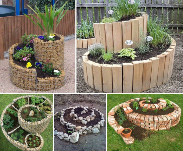 günstige Gartengestaltung Spirale selber bauen 