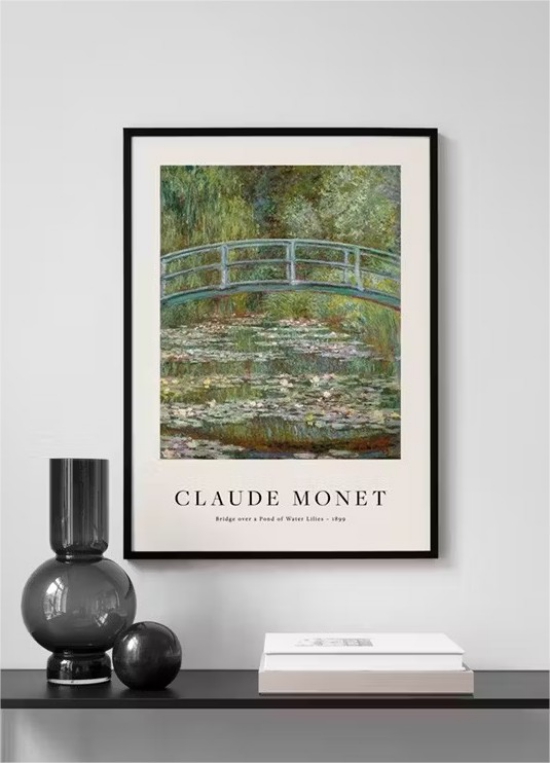 Bild von Claude Monet in dünnem schwarzem Rahmen 