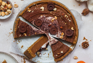 Kürbiskuchen mit Kakaopulver schmeckt wunderbar