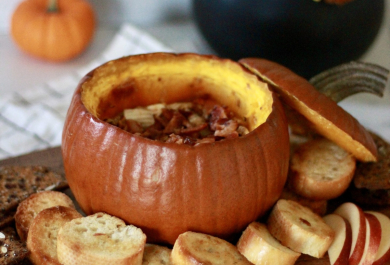 gefüllter Kürbis schmeckt vorzüglich 