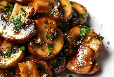 Pilze zubereiten - in Butter gebraten mit Soyasauce dazu 