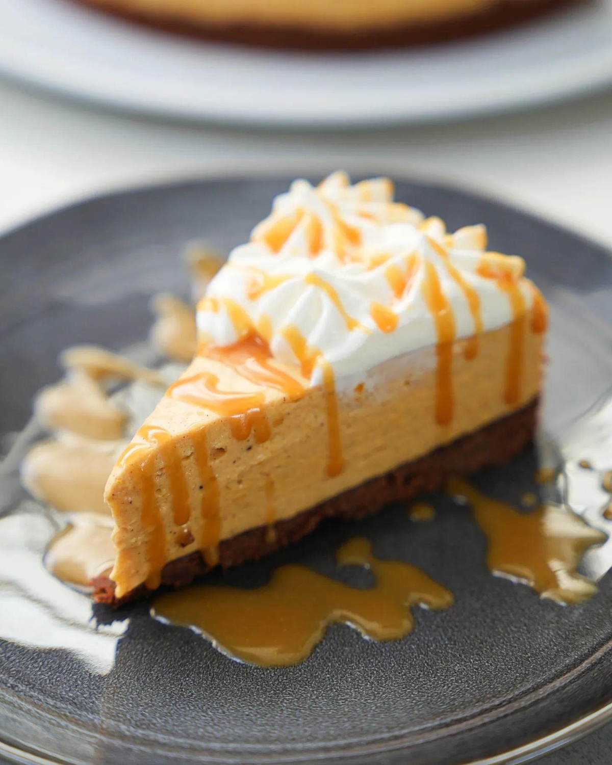 leckere Kürbis Desserts - ein Stück Kürbis Cheasecake