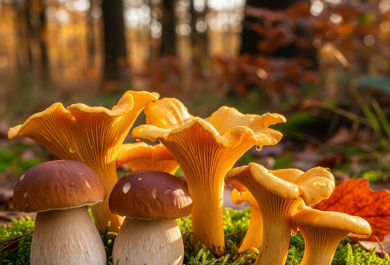 essbare Pilze sammeln im Wald