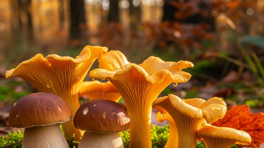 essbare Pilze sammeln im Wald