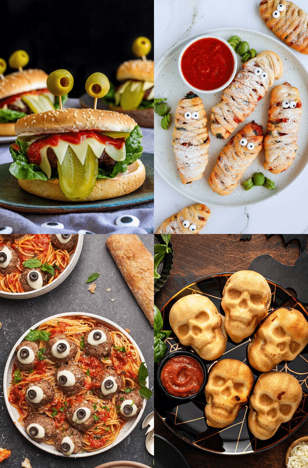 Halloween Fingerfood auf einer Platte